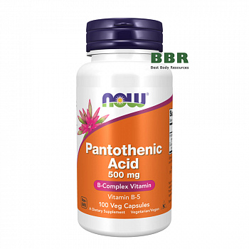 Pantothenic Acid 500mg 100 Veg Caps, NOW Foods