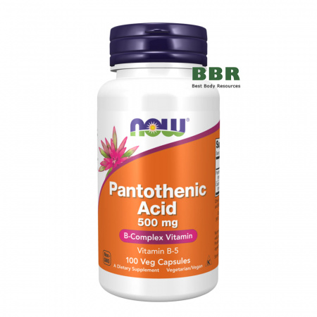 Pantothenic Acid 500mg 100 Veg Caps, NOW Foods Pantothenic Acid 500mg 100 Veg Caps, NOW Foods