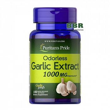 Odorless Garlic Extract 1000mg 100 Softgels, Puritans Pride