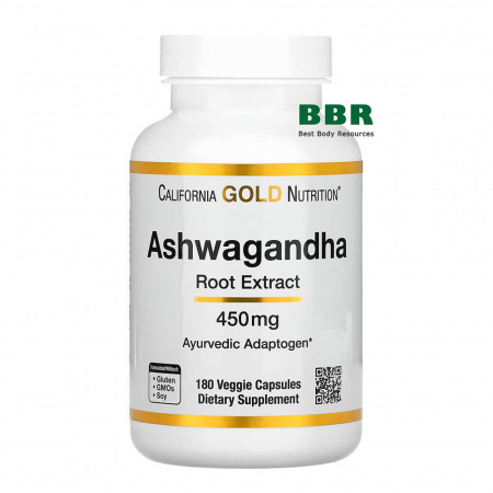 Ashwagandha 450mg 180 Veg Caps, California GOLD Nutrition