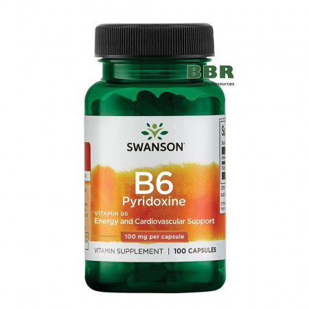 Vitamin B6 Pyridoxine 100mg 100 Caps, Swanson Vitamin B6 Pyridoxine 100mg 100 Caps, Swanson