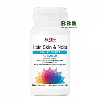 Womens Advanced Hair, Skin & Nails Formula 60caps, GNC