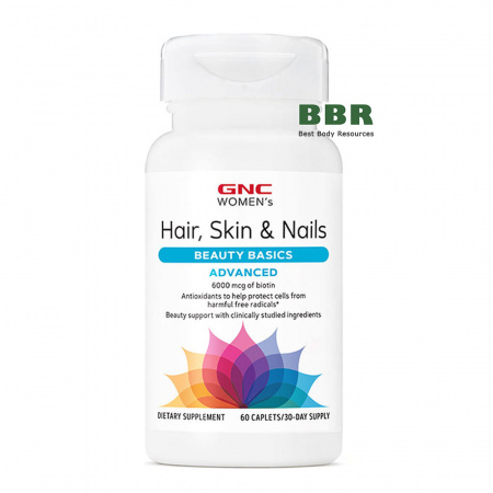 Womens Advanced Hair, Skin & Nails Formula 60caps, GNC Womens Advanced Hair, Skin & Nails Formula 60caps, GNC