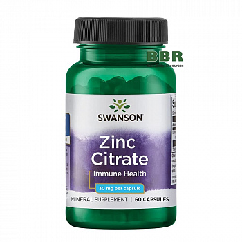 Zinc Citrate 30mg 60 Caps, Swanson