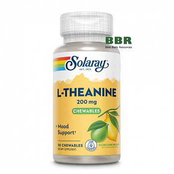 L-Theanine 200mg 30 Chewables, Solaray