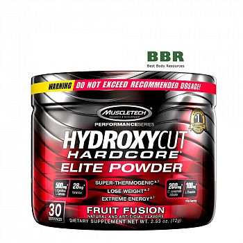 Hydroxycut Hardcore Elite Powder 30 Servings, MuscleTech
