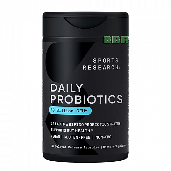 Daily Probiotics 60 Billion CFU 30 Caps, Sports Research