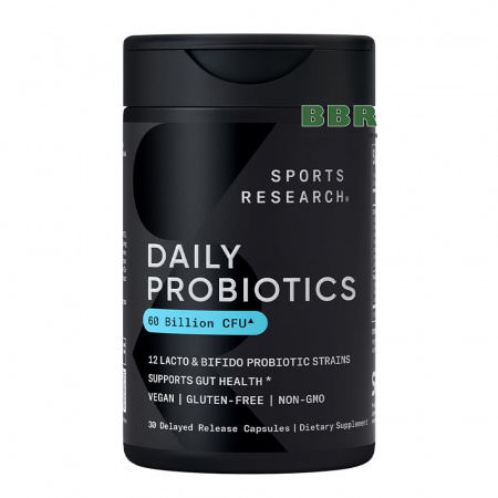 Daily Probiotics 60 Billion CFU 30 Caps, Sports Research