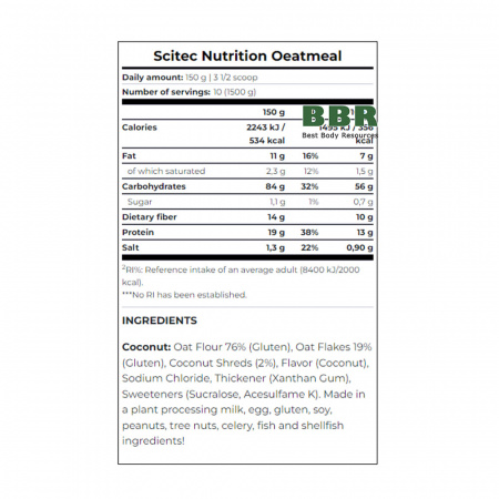 Oatmeal 1500g, Scitec Nutrition