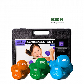 Набор гантелей в кейсе 12 кг PP-4118, PowerPlay