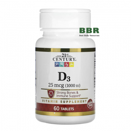 Vitamin D3 1000iu 60 Tabs, 21st Century