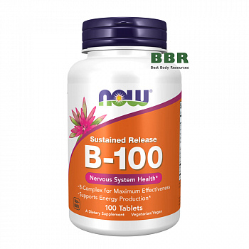 Sustained Release B-100 100 Tabs, NOW Foods