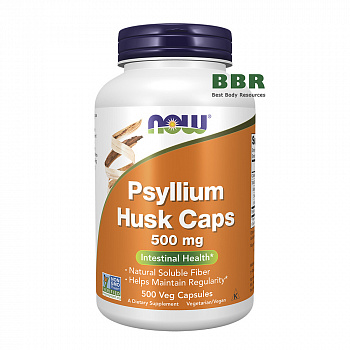 Psyllium Husk 500mg 500 Veg Caps, NOW Foods