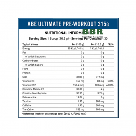 ABE Ultimate Pre-Workout 30 Servings, Applied Nutrition