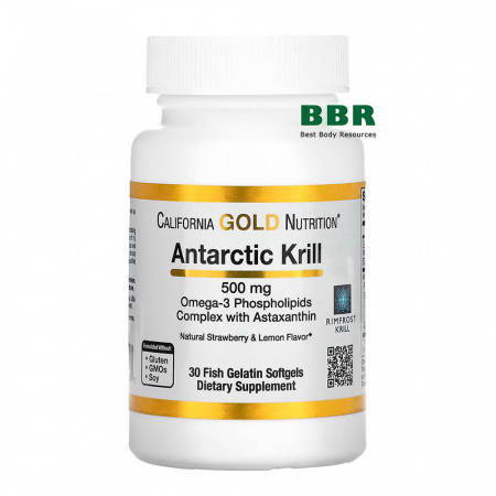 Antarctic Krill 500mg 30 Softgels, California GOLD Nutrition
