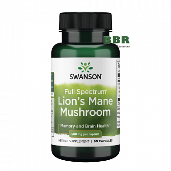 Lions Mane Mushroom 500mg 60 Caps, Swanson