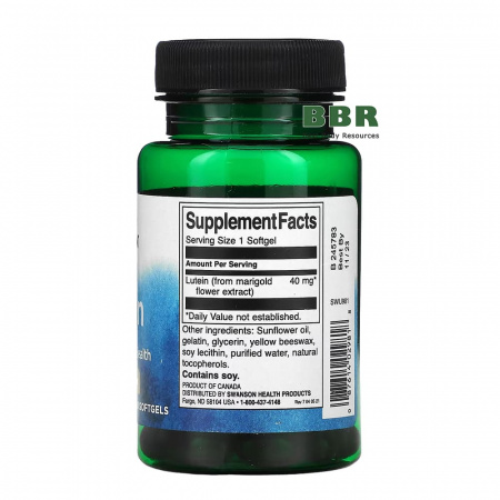 Lutein 40mg 60 Softgels, Swanson