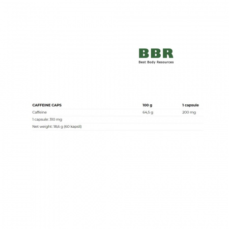 Caffeine 200mg 60 Caps, Nutrend