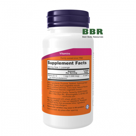 Chewable Methyl B-12 1000mcg 100 Tabs, NOW Foods Chewable Methyl B-12 1000mcg 100 Tabs, NOW Foods