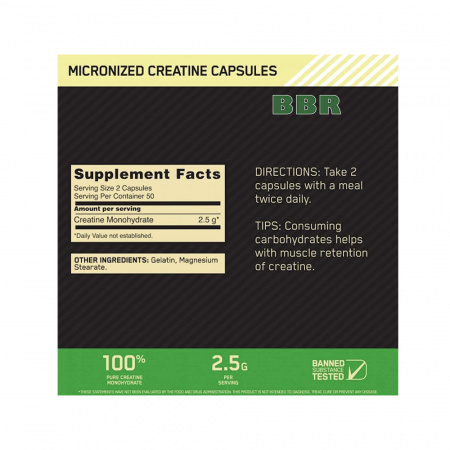 Creatine 2500 100 Caps, Optimum Nutrition