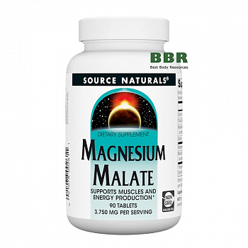 Magnesium Malate 90 Tabs, Source Naturals