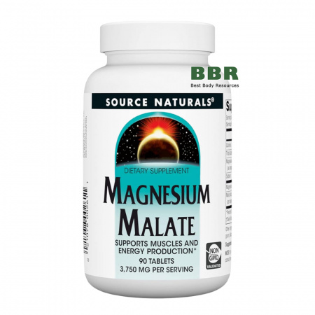 Magnesium Malate 90 Tabs, Source Naturals