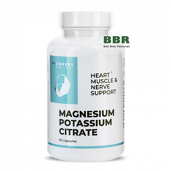 Magnesium Potassium Citrate 90 Caps, Progress Nutrition