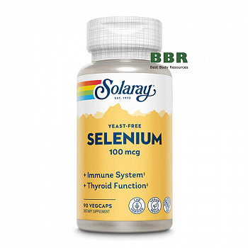 Yeast-Free Selenium 100mcg 90 Veg Caps, Solaray