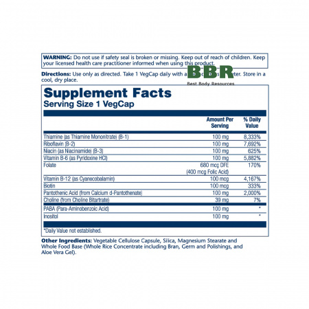 Vitamin B-Complex 100 50 Veg Caps, Solaray