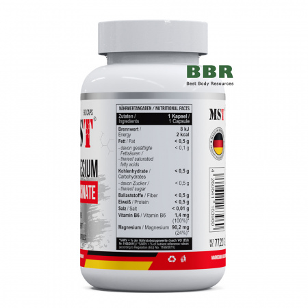 Magnesium Bisglycinate Chelate B6 90 Caps, MST
