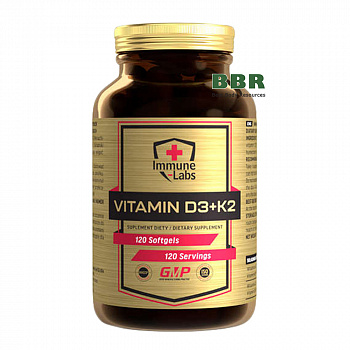 Vitamin D3 K2 120 Softgels, Immune Labs