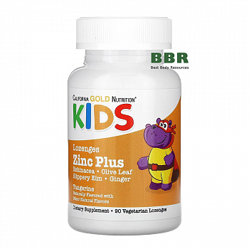Kids Zinc Plus 90 Tabs, California GOLD Nutrition