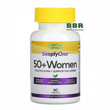 SimplyOne 50+ Women Multivitamin 90 Tabs, Super Nutrition