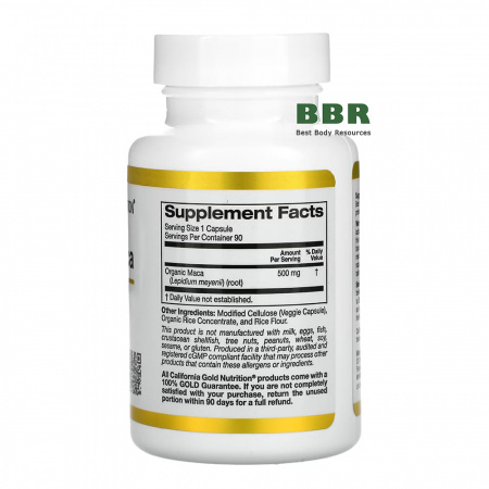 Peruvian Maca 500mg 90 Veg Caps, California GOLD Nutrition