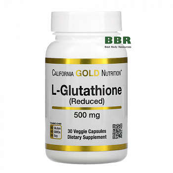 L-Glutathione 500mg 30 Veg Caps, California GOLD Nutrition
