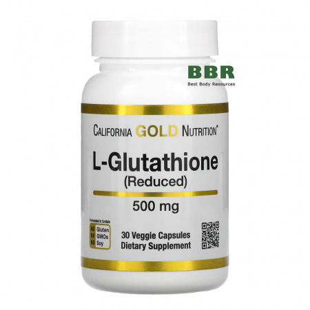 L-Glutathione 500mg 30 Veg Caps, California GOLD Nutrition