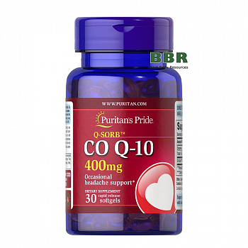 Q-SORB Co Q10 400mg 30 Softgels, Puritans Pride