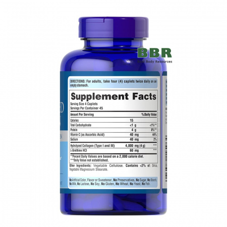 Hydrolyzed Collagen 1 and 3 Type 180 Tabs, Puritans Pride