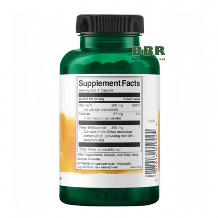 Buffered Vitamin C 500mg with Bioflavonoids 100 Caps, Swanson