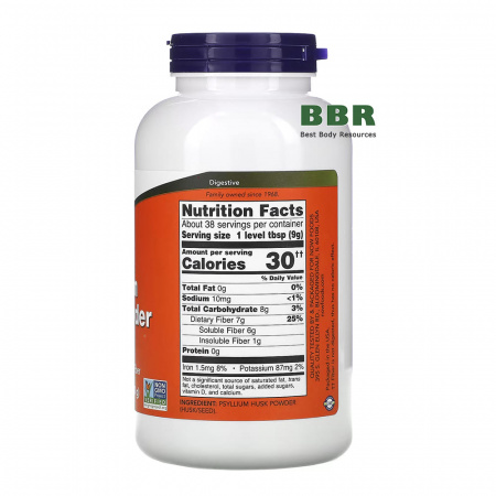 Psyllium Husk Powder 340g, NOW Foods