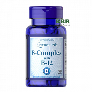 B-Complex with B-12 90 Tabs, Puritans Pride