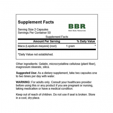 Maca 500mg 100 Caps, Swanson