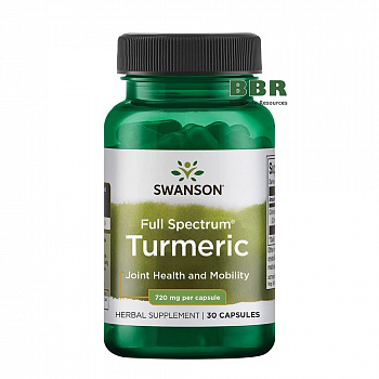 Turmeric 720mg 30 Caps, Swanson
