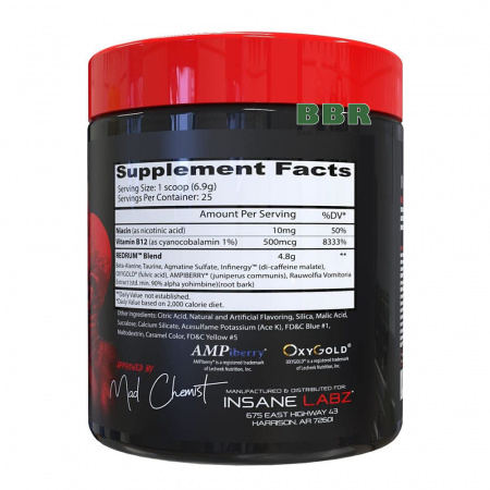 Redrum 25 servings 174g, Insane Labs