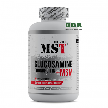 Glucosamine Chondroitin MSM + Hyaluronic Acid & L-Prolin 180 Tabs, MST