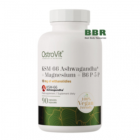 KSM-66 Ashwagandha + Magnesium + B6 P-5-P 90 Caps, OstroVit