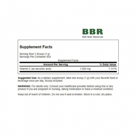 Vitamin C Powder 454g, Swanson