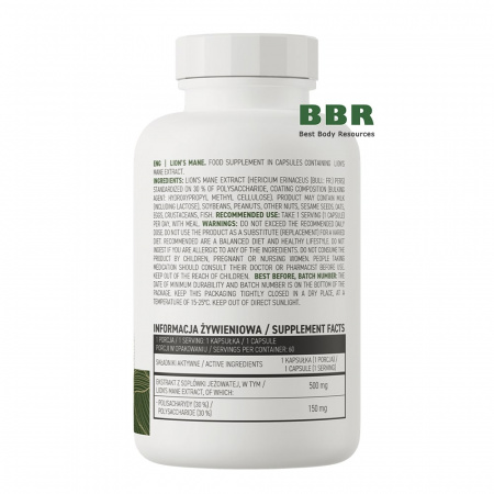 Lions Mane 150mg of Polysaccharide 60 Caps, OstroVit