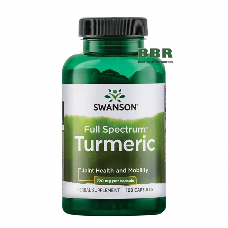 Turmeric 720mg 100 Caps, Swanson