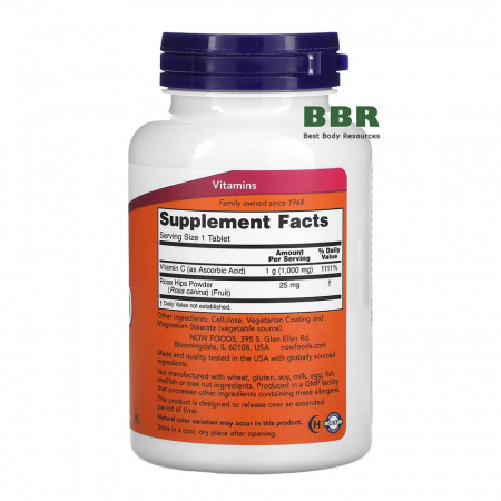 Vitamin C-1000 100 Tabs, NOW Foods